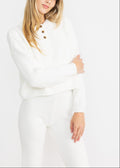 ABBY long sleeve top button lightweight sweater - Yana K Collective