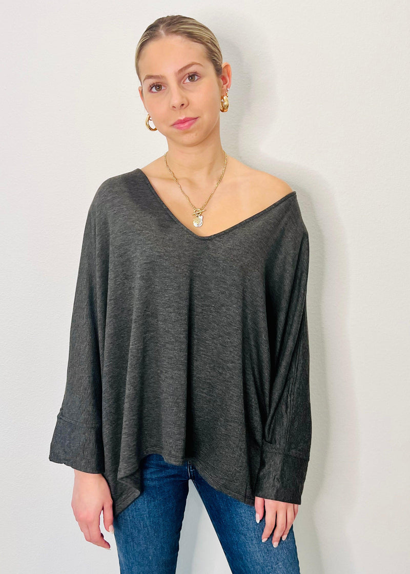 APPLE 3/4 SLV VNECK TOP - Yana K