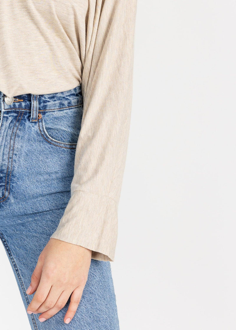 APPLE 3/4 SLV VNECK TOP - Yana K