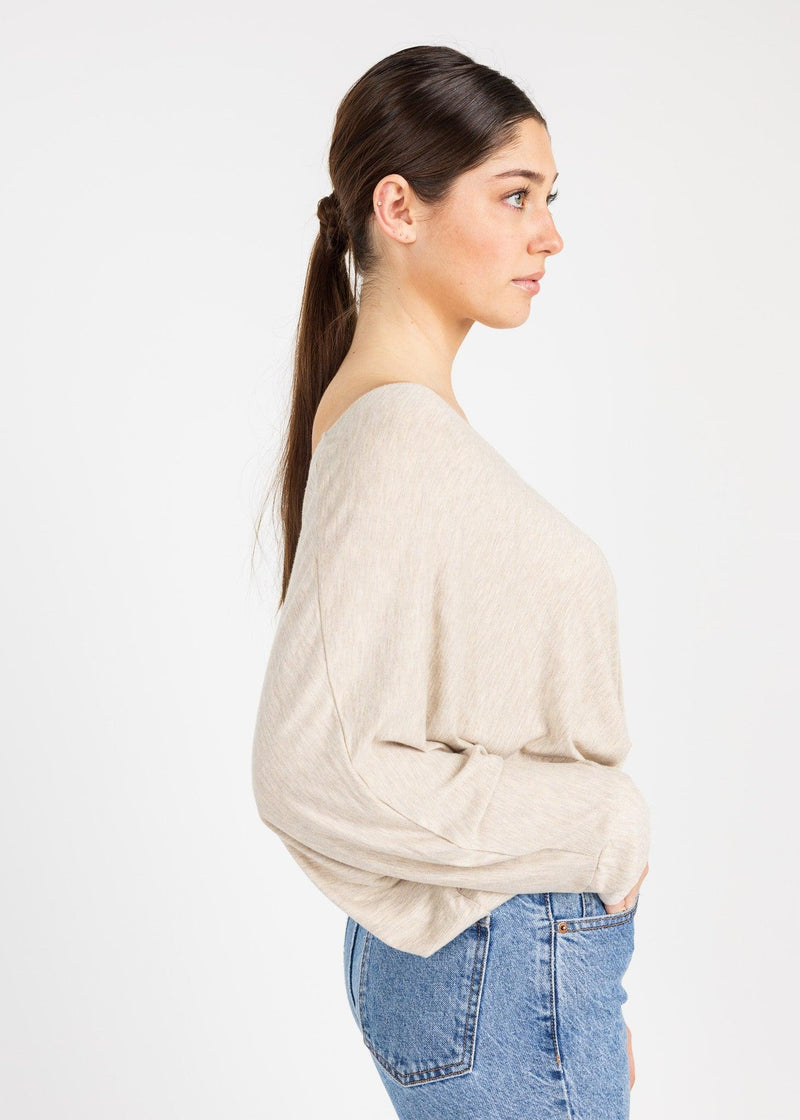 APPLE 3/4 SLV VNECK TOP - Yana K