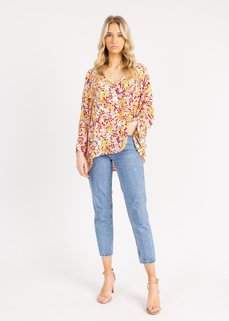APPLE TOP 3/4 SLEEVE print - Yana K