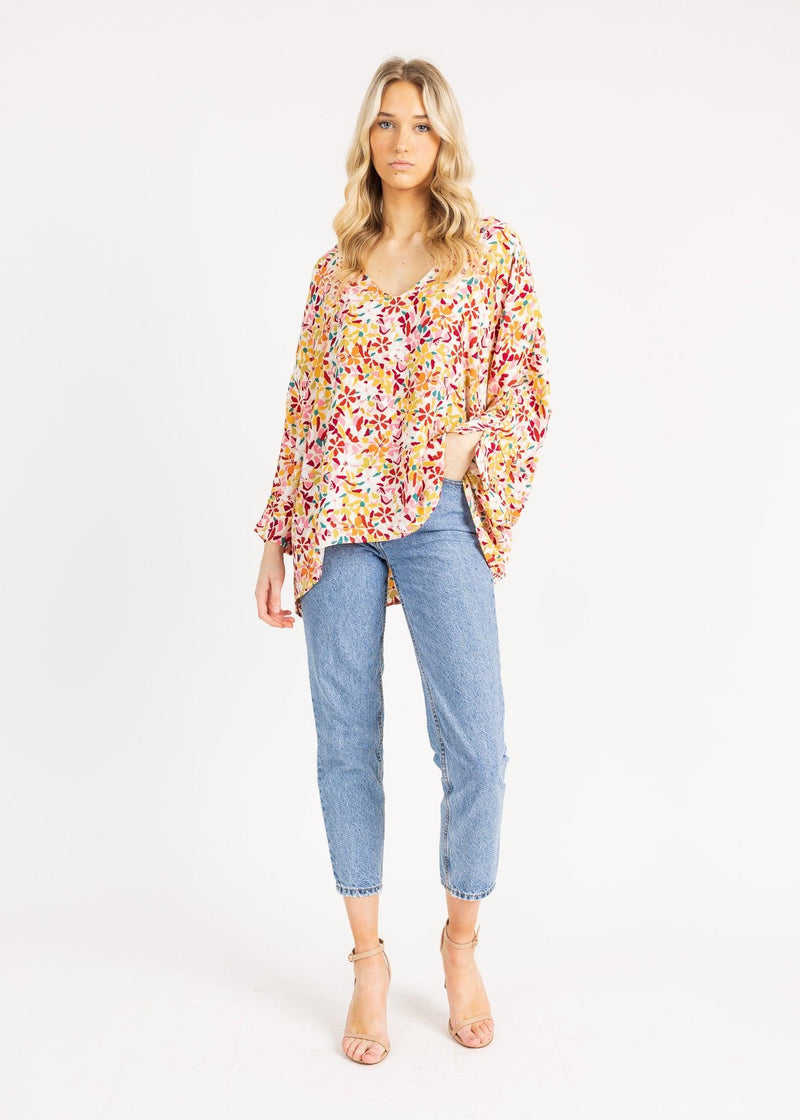APPLE TOP 3/4 SLEEVE print - Yana K