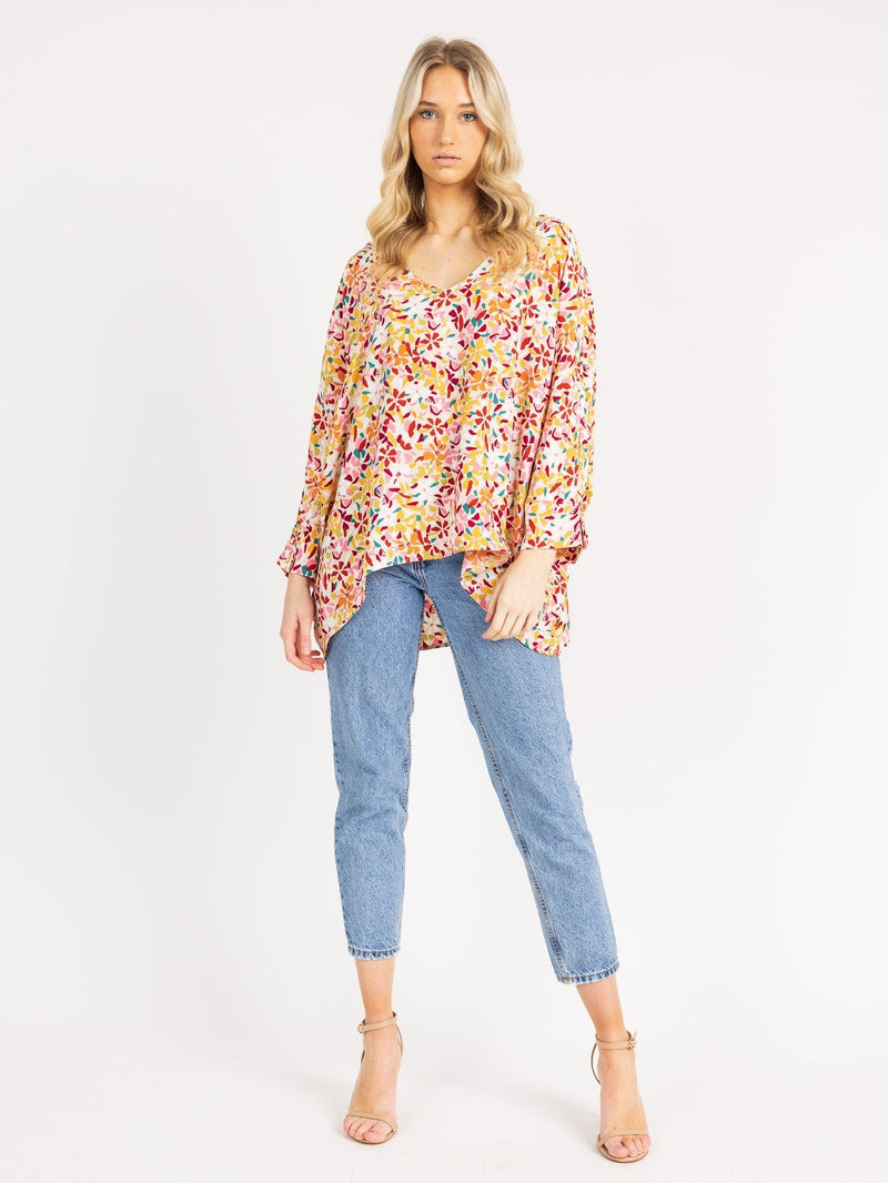 APPLE TOP 3/4 SLEEVE print - Yana K