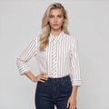 DEBI women's mid length sleeve striped top - YANA K