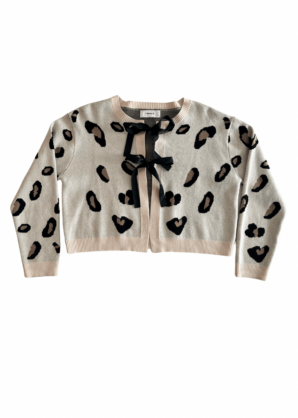 DELANO women's bowtie animal print cardigan sweater - Yana K Collective