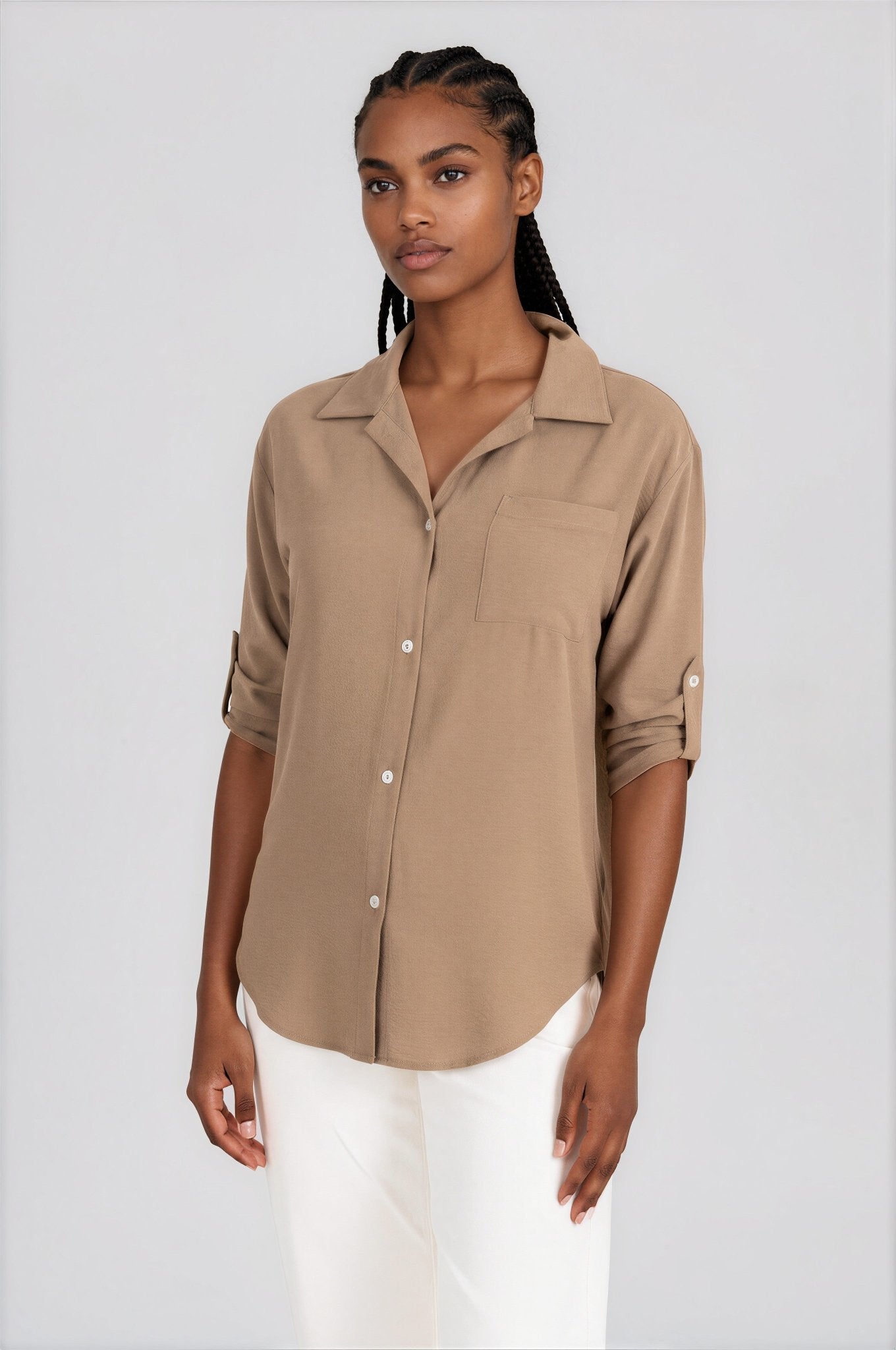 FIJI women's front pocket cuff sleeve top - YANA K