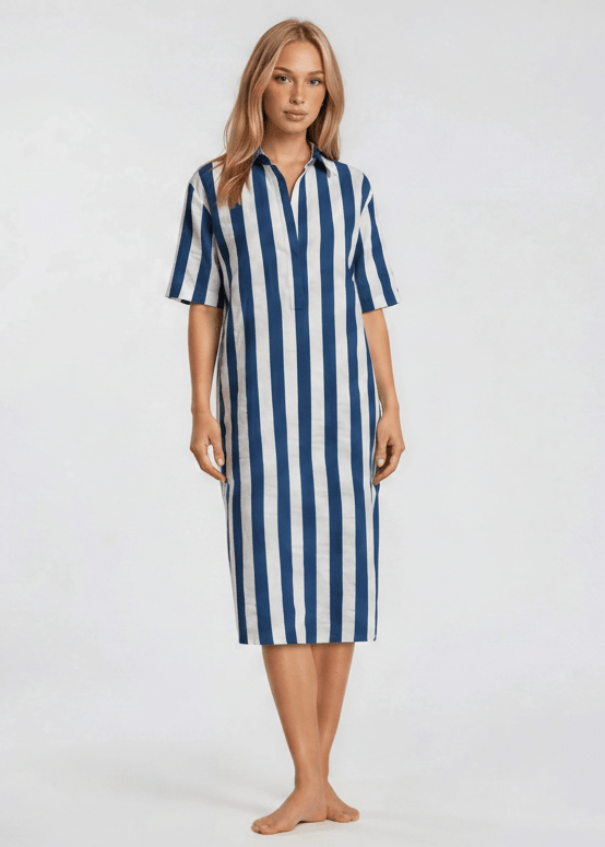 FINN women's wide stripe light blue maxi dress - YANA K