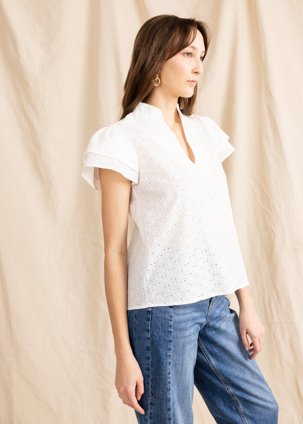 GEORGETTE TOP eyelet - Yana K Collective