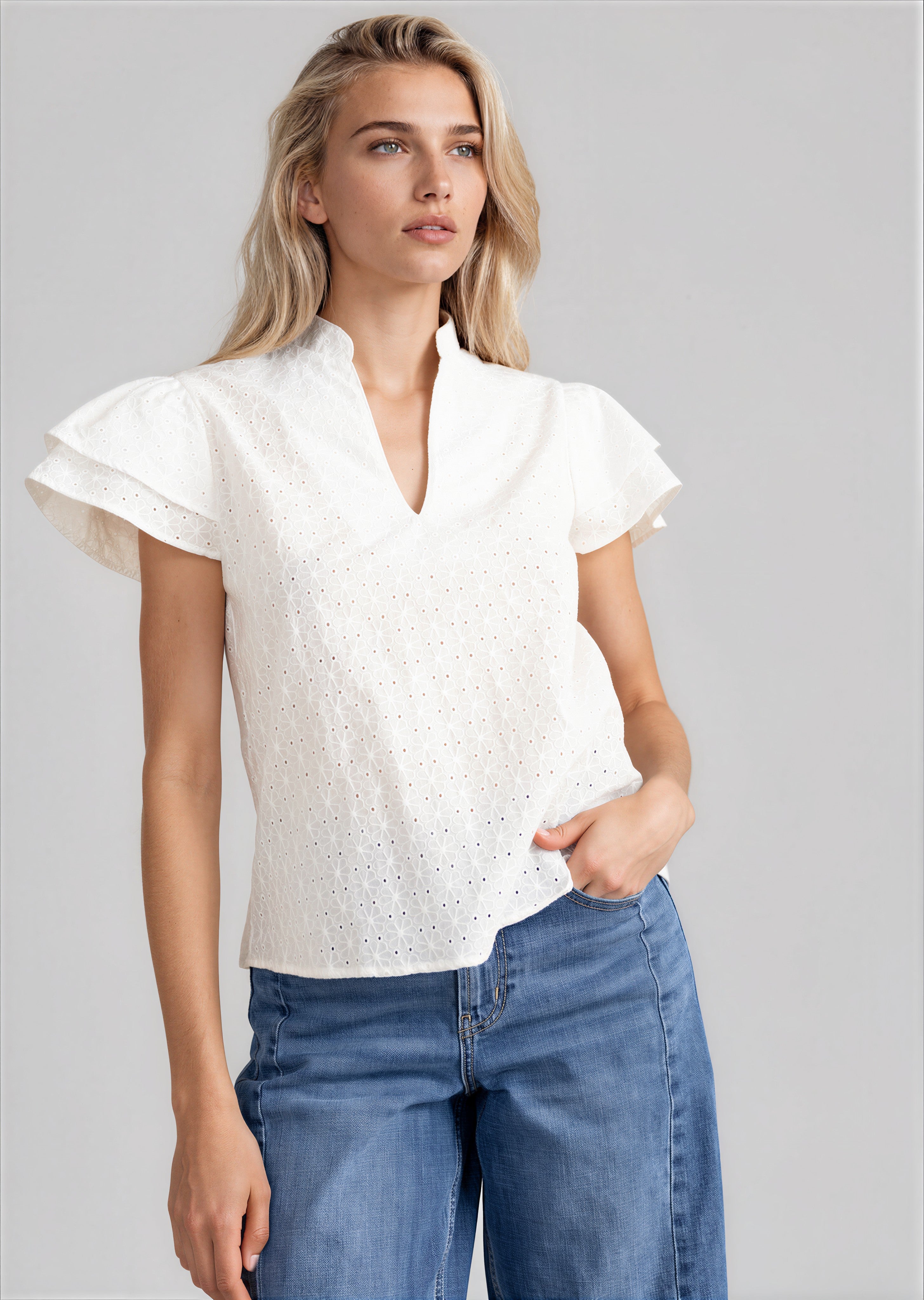 GEORGETTE TOP eyelet - Yana K Collective