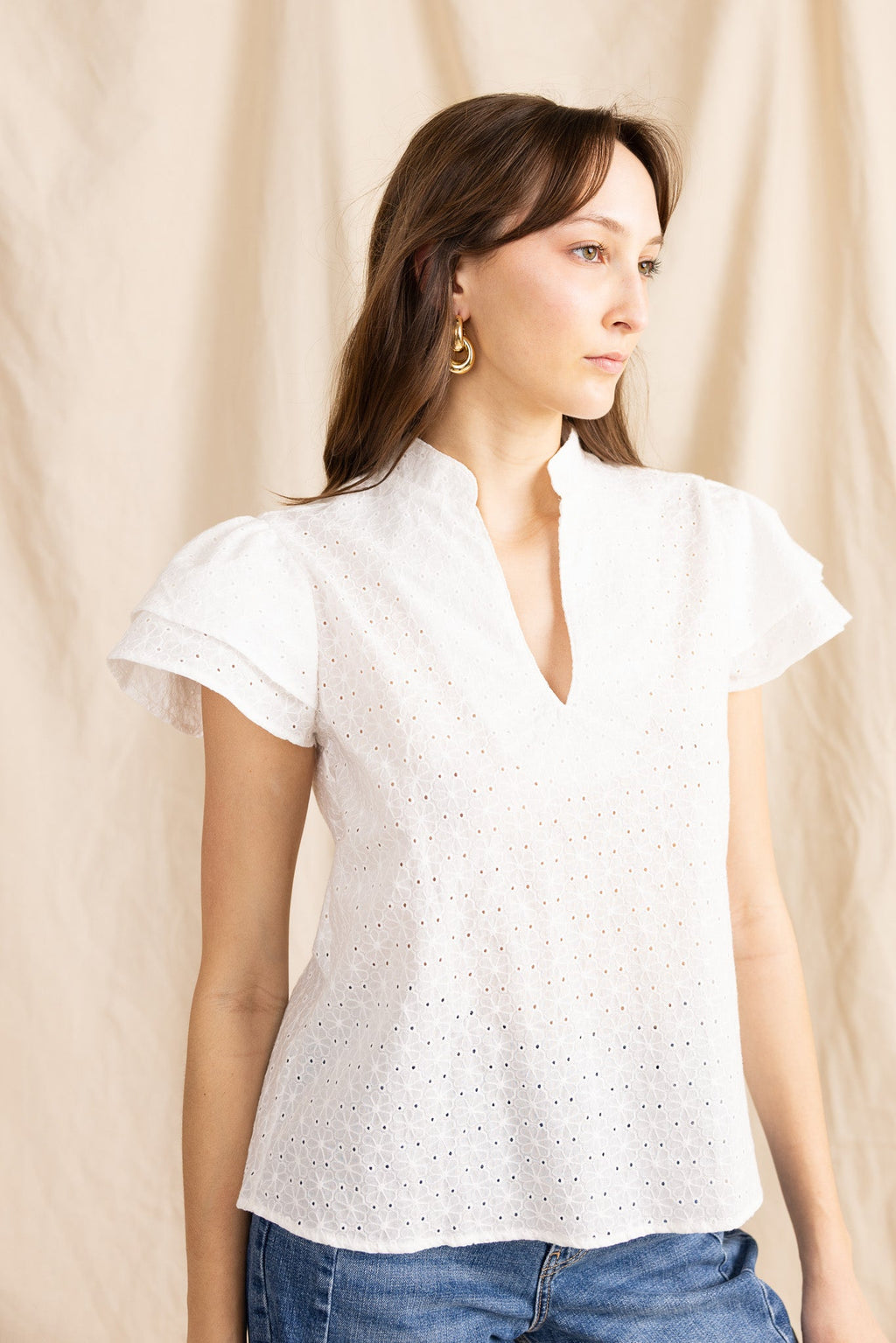 GEORGETTE TOP eyelet - Yana K Collective