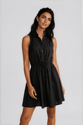 HILTON women's sleeveless front tie airflo mini dress - Yana K Collective