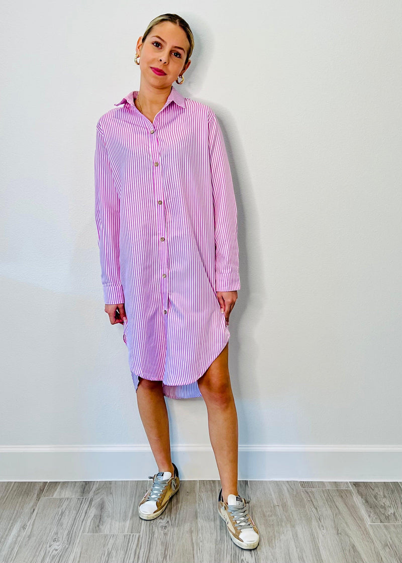 HUNTINGTON MINI DRESS TWILL thin stripes - Yana K