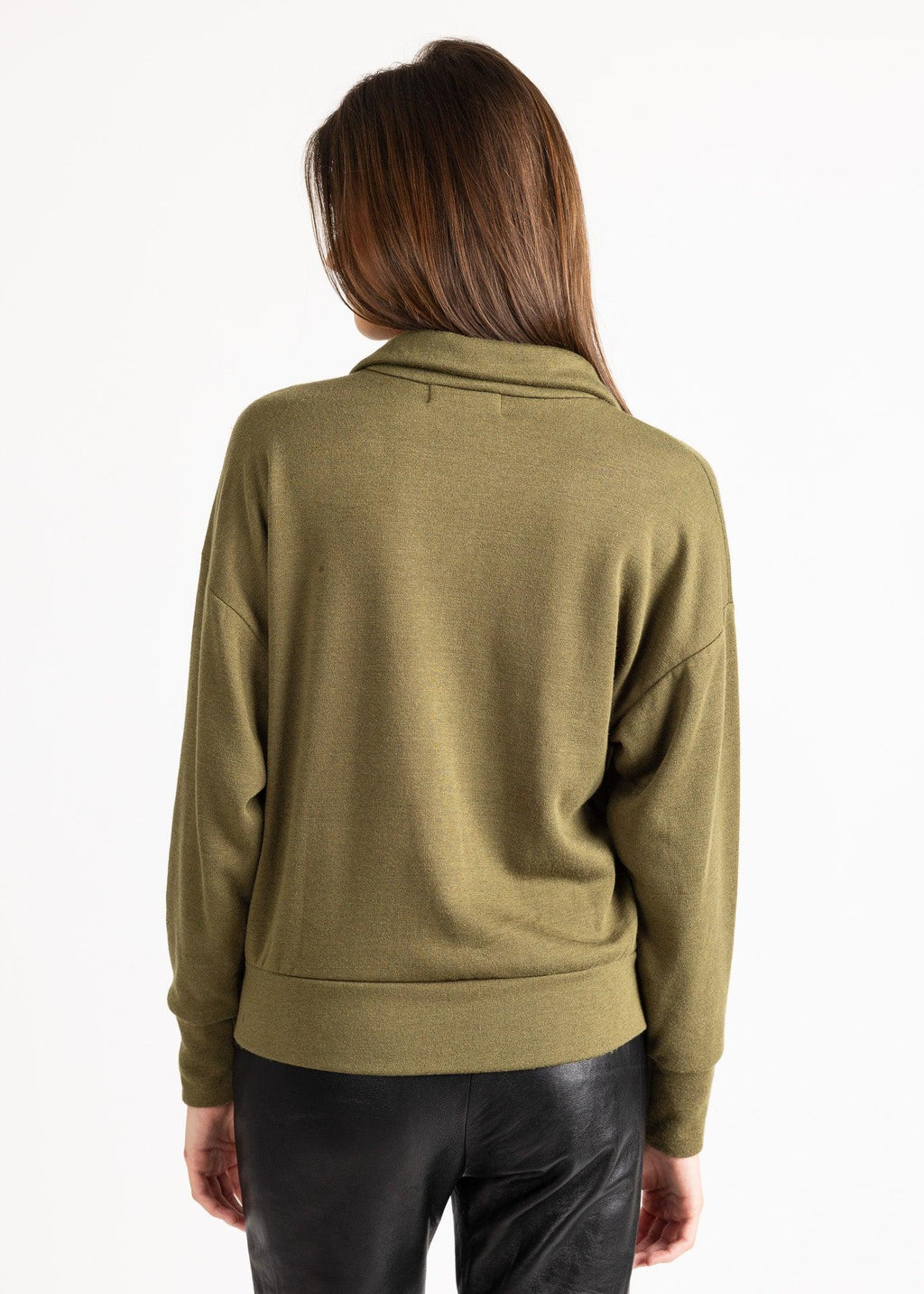 LAUREN women's zip-up sailer collar fleece sweater - YANA K