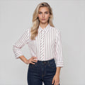 DEBI women's mid length sleeve striped top