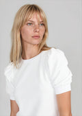 MATTEO women's french terry gathered shoulder sweater top - Yana K Collective