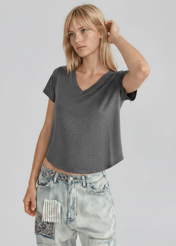 PAIGE women's classic fitted vneck tee - YANA K