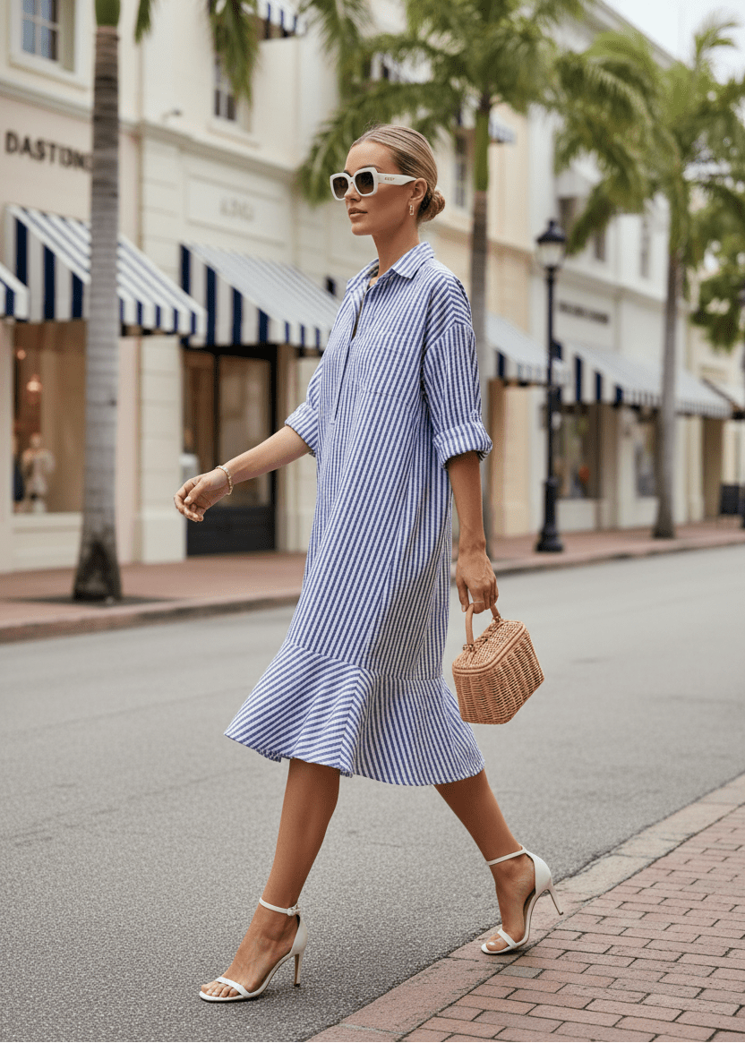 PORTOBELLO MINI DRESS seersucker - Yana K Collective