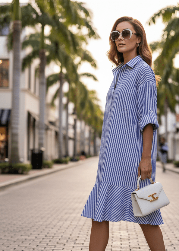 PORTOBELLO MINI DRESS seersucker - Yana K Collective