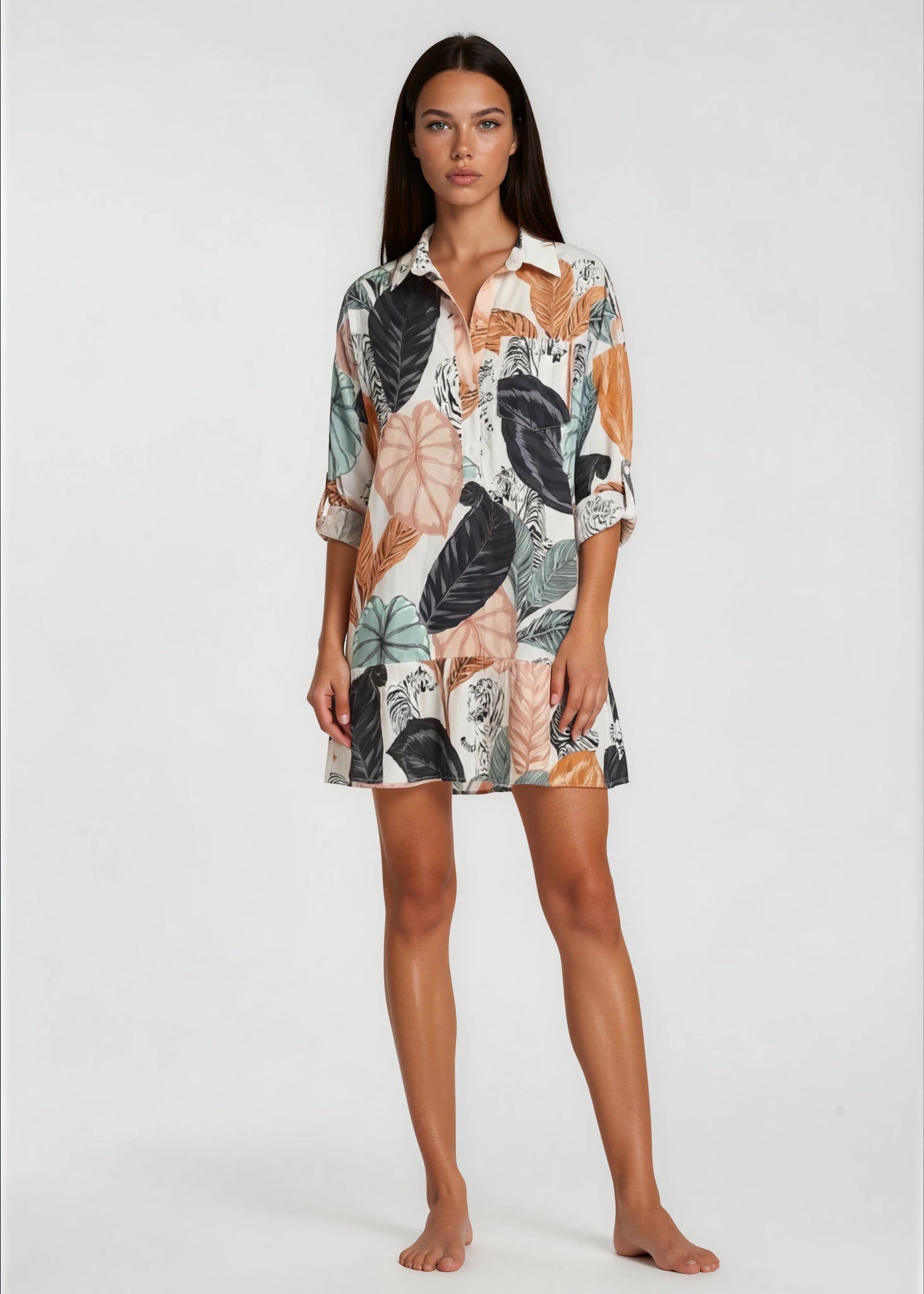 PORTOBELLO MINI DRESS tiger print - Yana K Collective