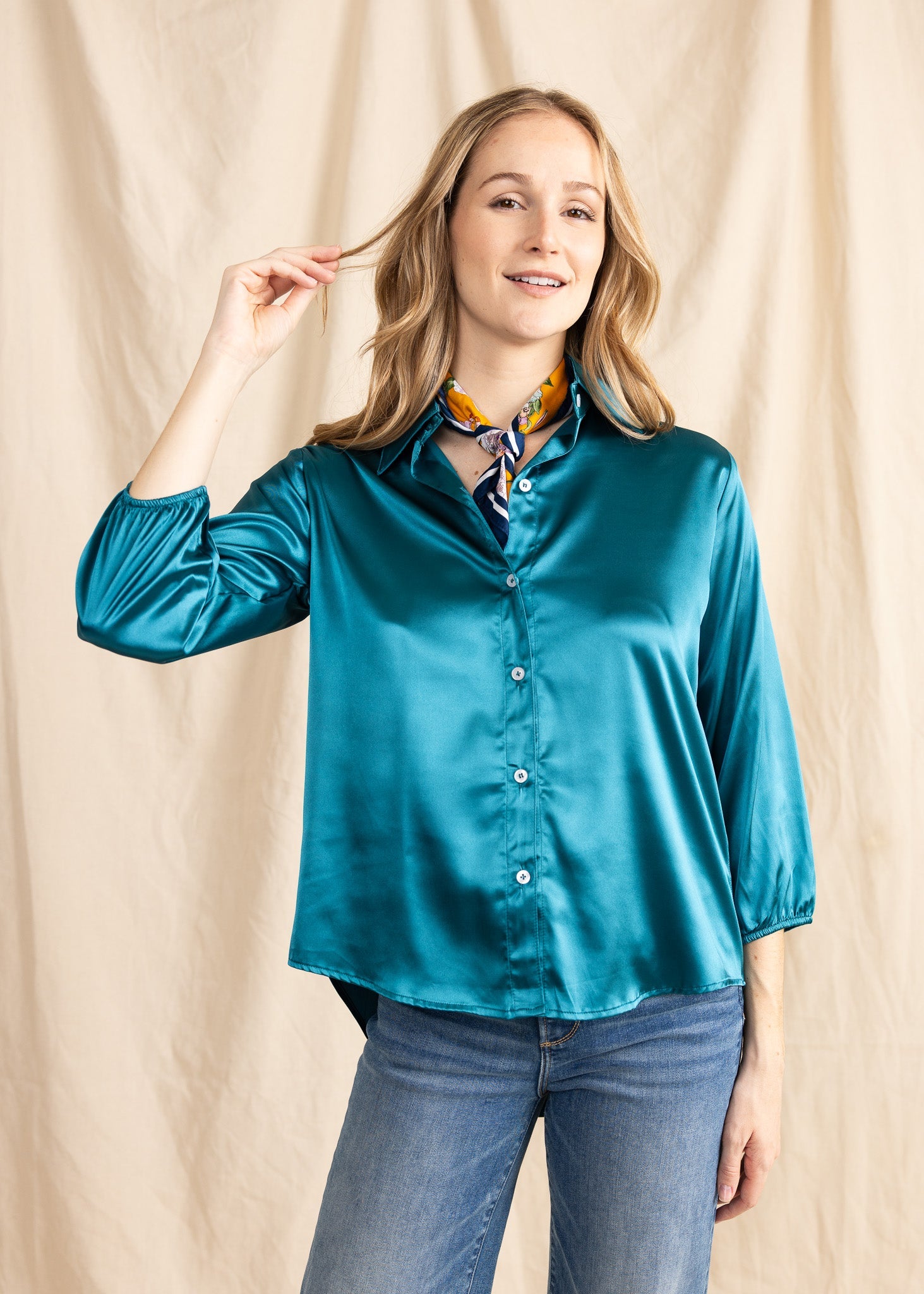 SASHA TOP satin - Yana K Collective