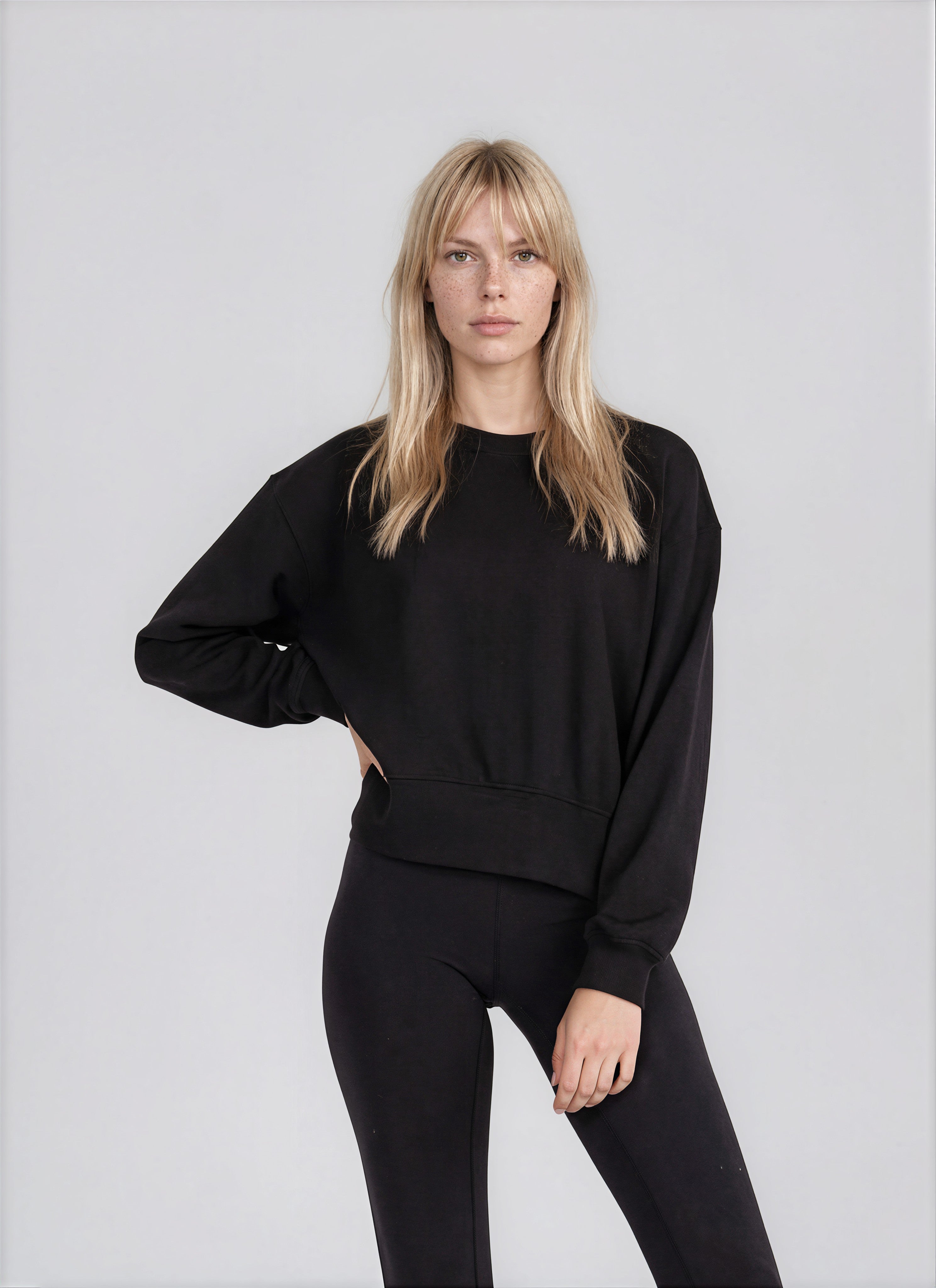 VICKY women's ultra soft fleece crew neck sweater - YANA K