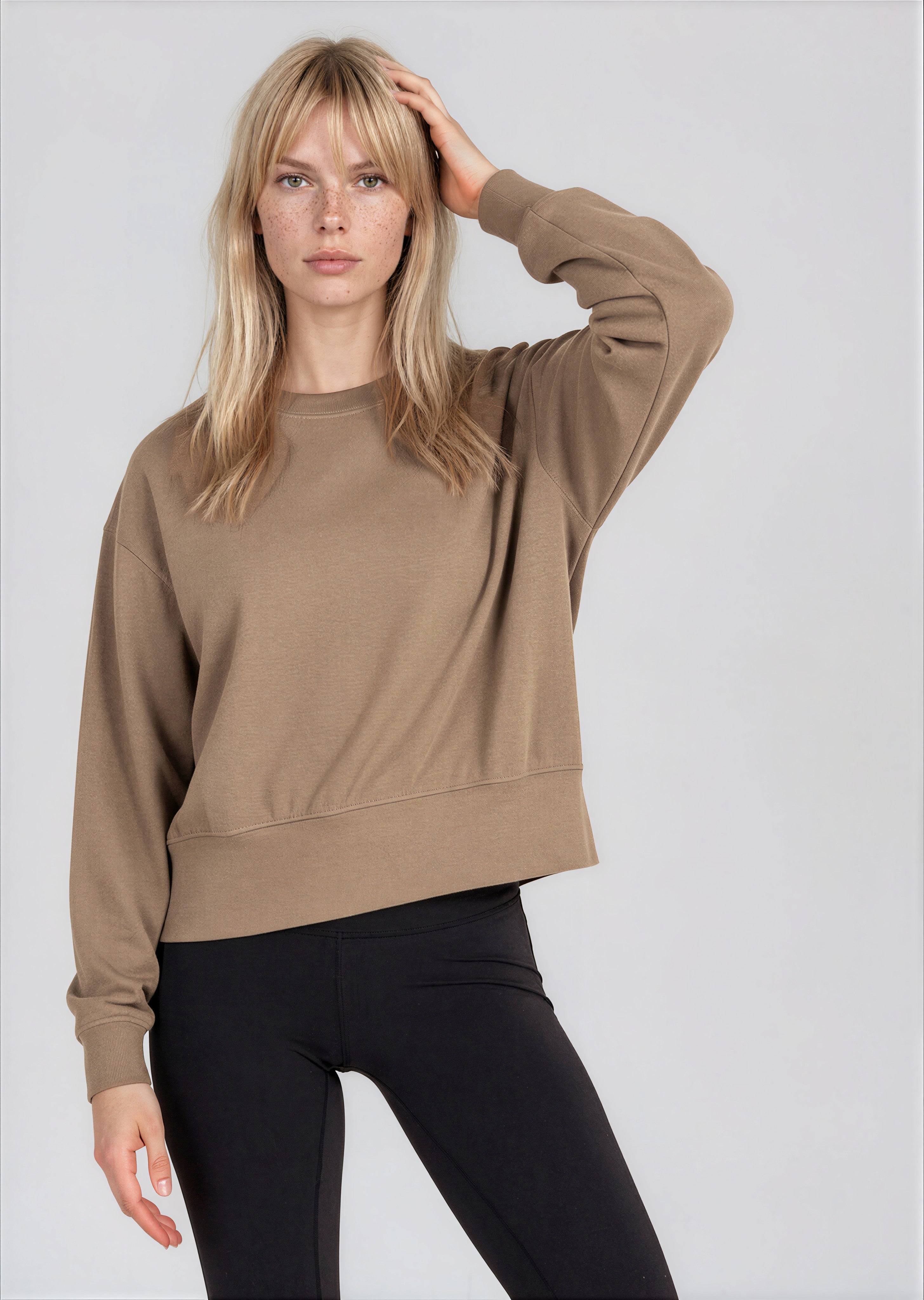 VICKY women's ultra soft fleece crew neck sweater - YANA K