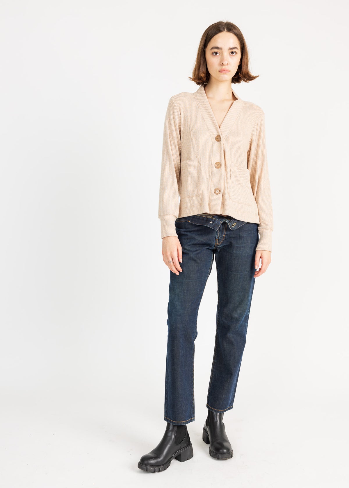 LORI CARDIGAN hatchi rib