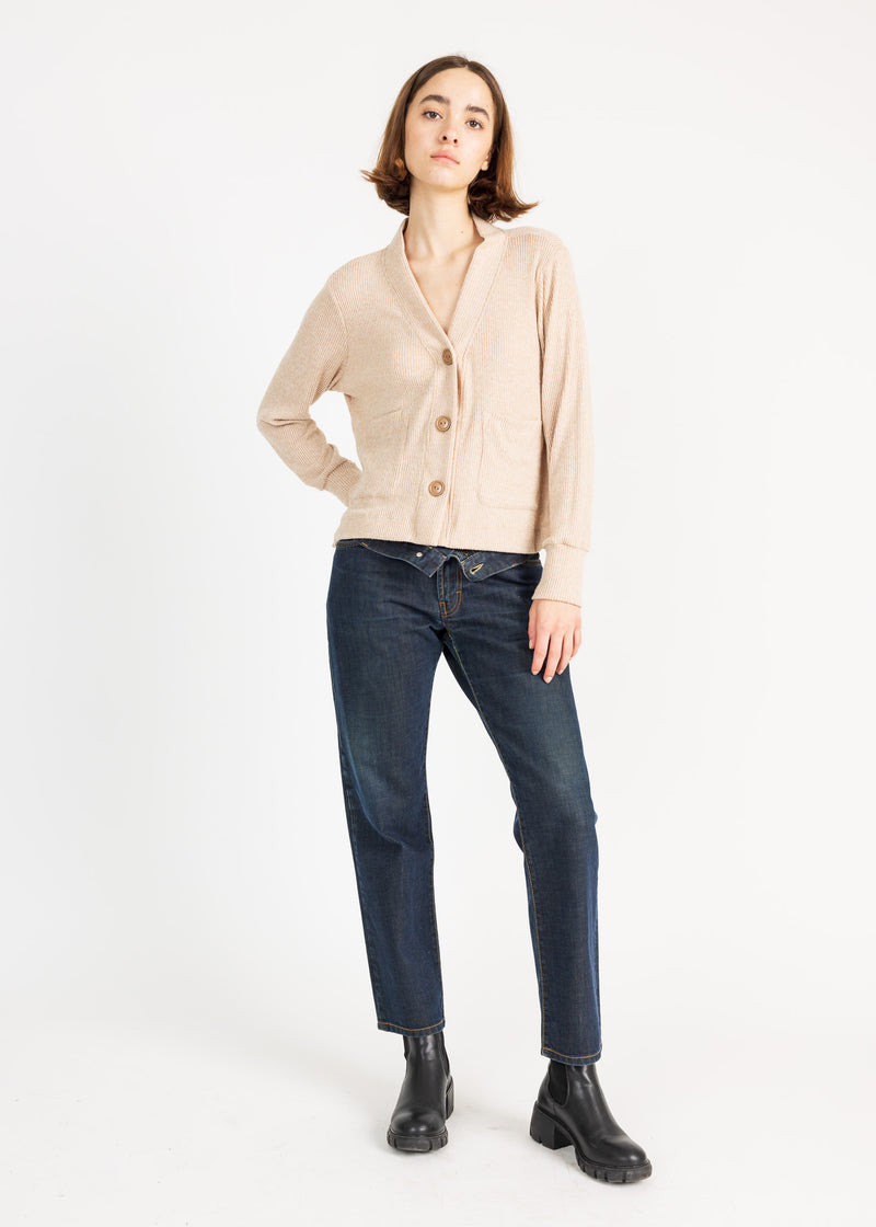 LORI CARDIGAN hatchi rib