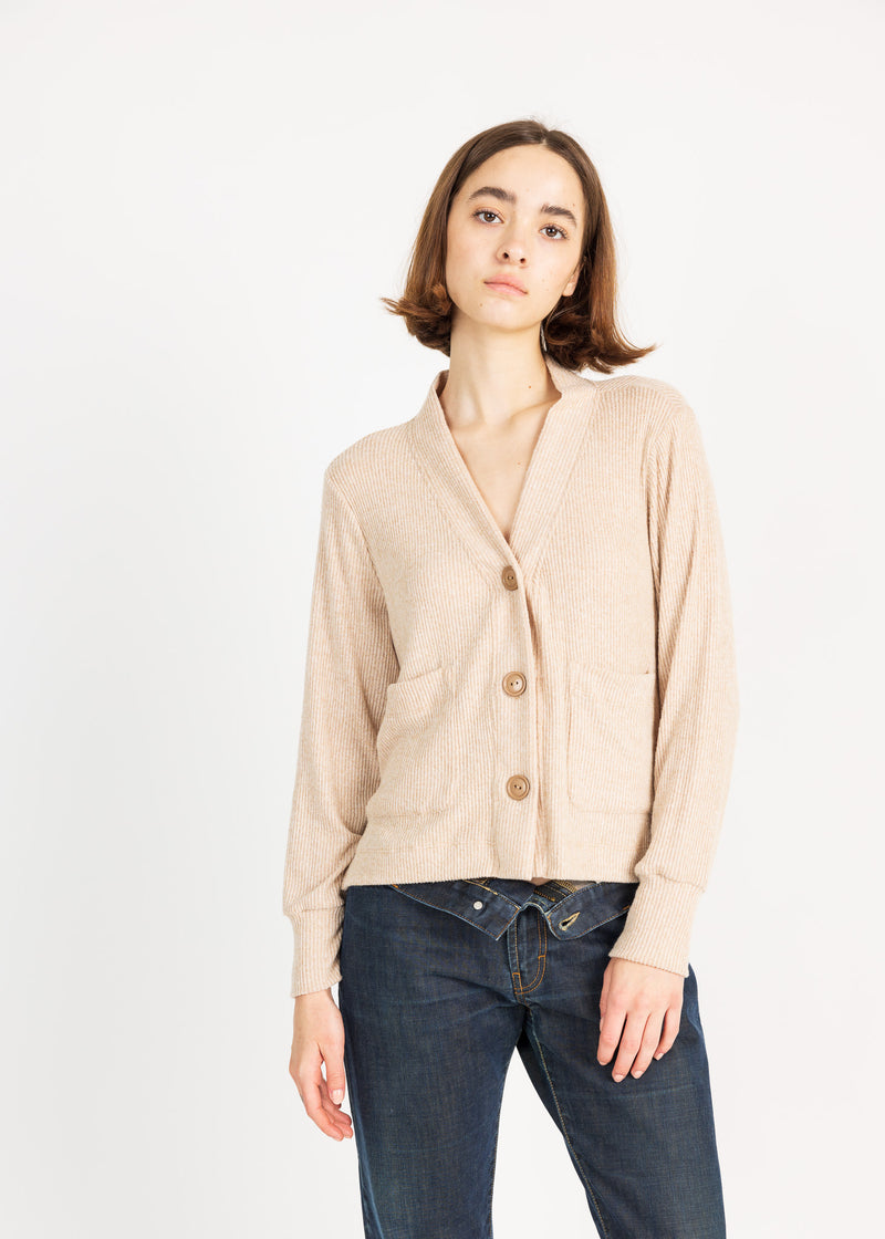 LORI CARDIGAN hatchi rib