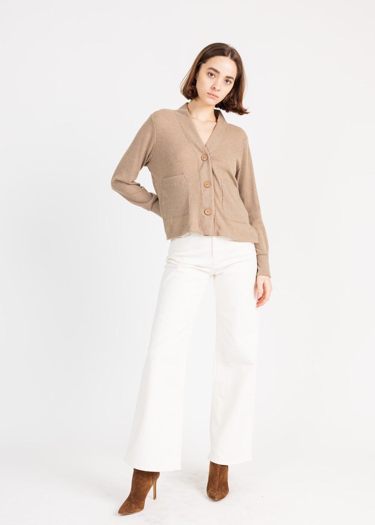 LORI CARDIGAN hatchi rib