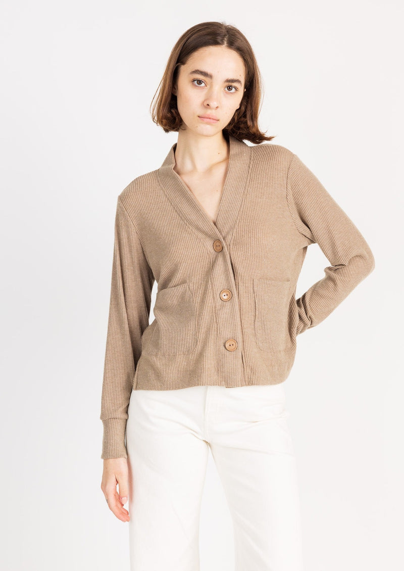 LORI CARDIGAN hatchi rib