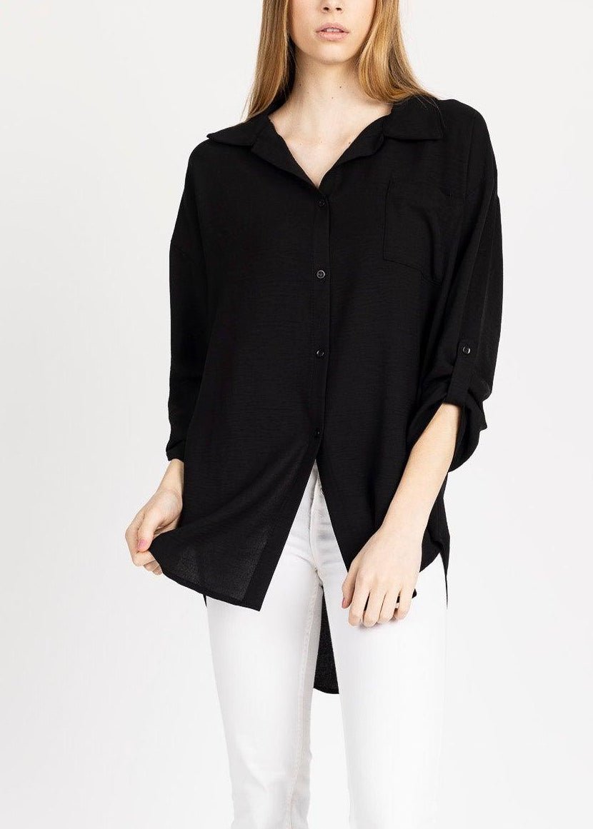 FIJI women's front pocket cuff sleeve top - YANA K