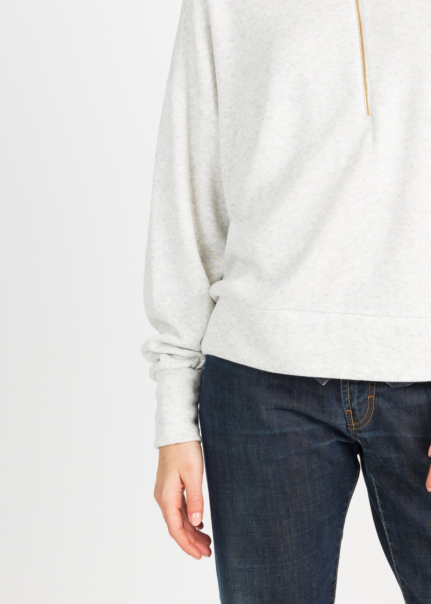 LAUREN women's zip-up sailer collar fleece sweater - YANA K