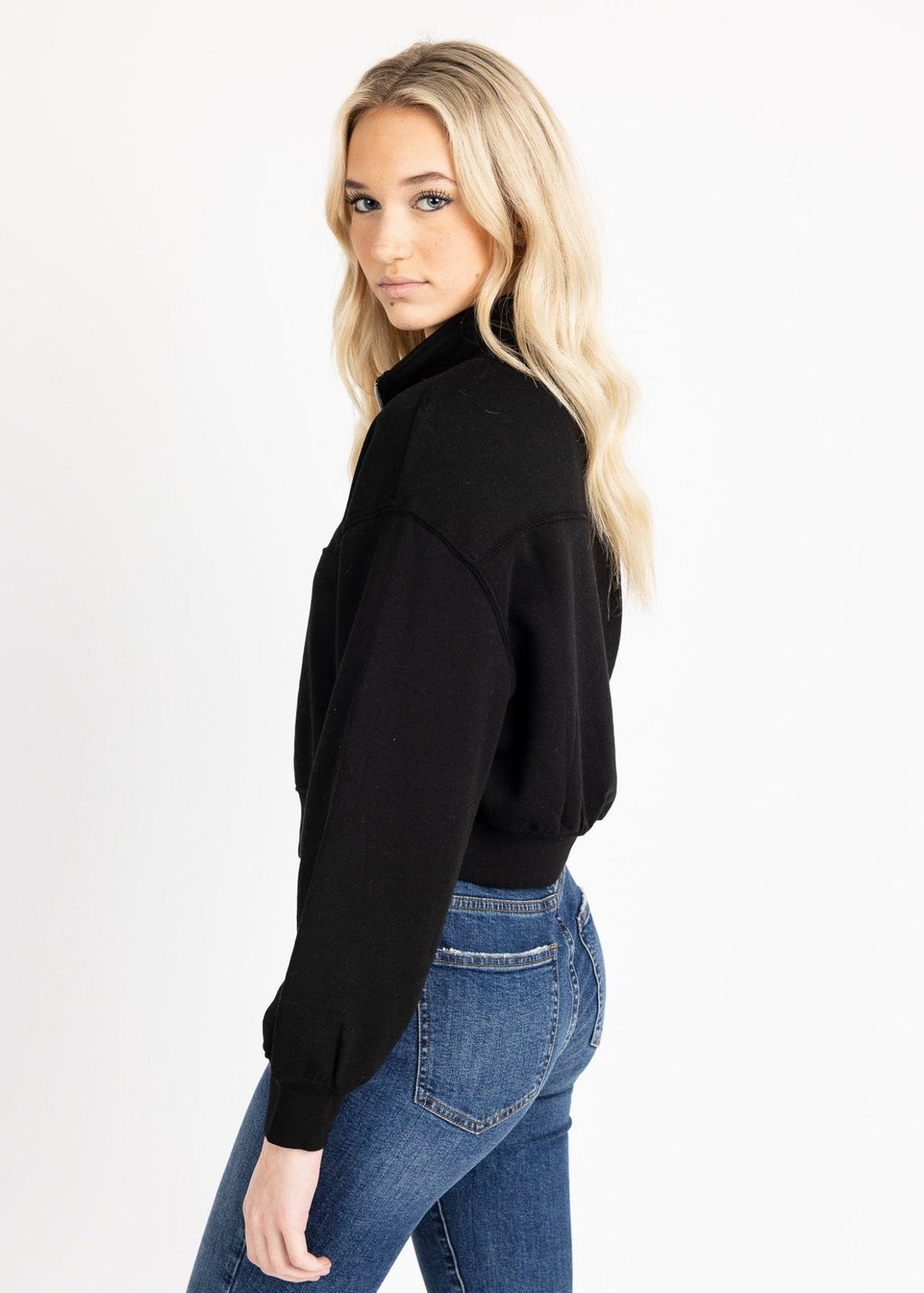 MEL women's mid zip up fleece sweater - YANA K