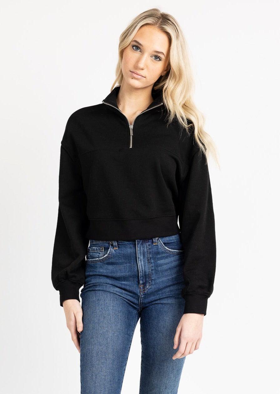 MEL women's mid zip up fleece sweater - YANA K