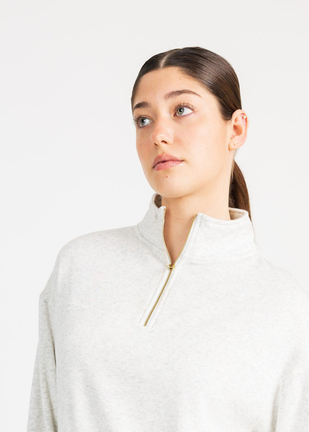 MEL women's mid zip up fleece sweater - YANA K