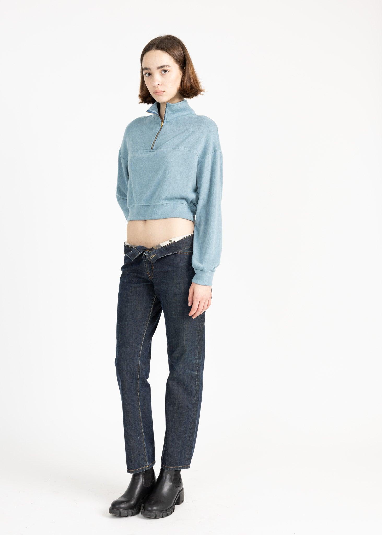 MEL women's mid zip up fleece sweater - YANA K