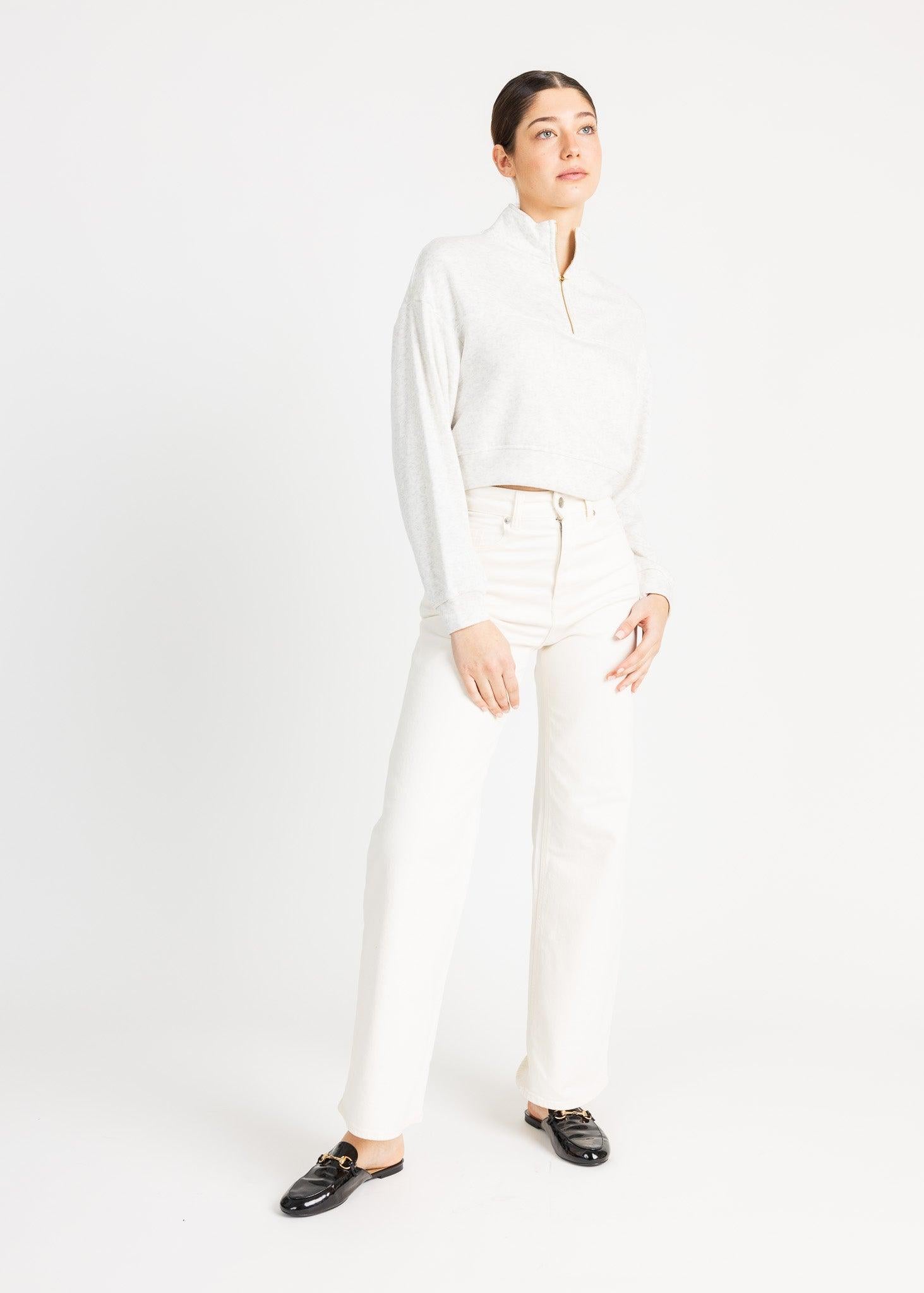MEL women's mid zip up fleece sweater - YANA K