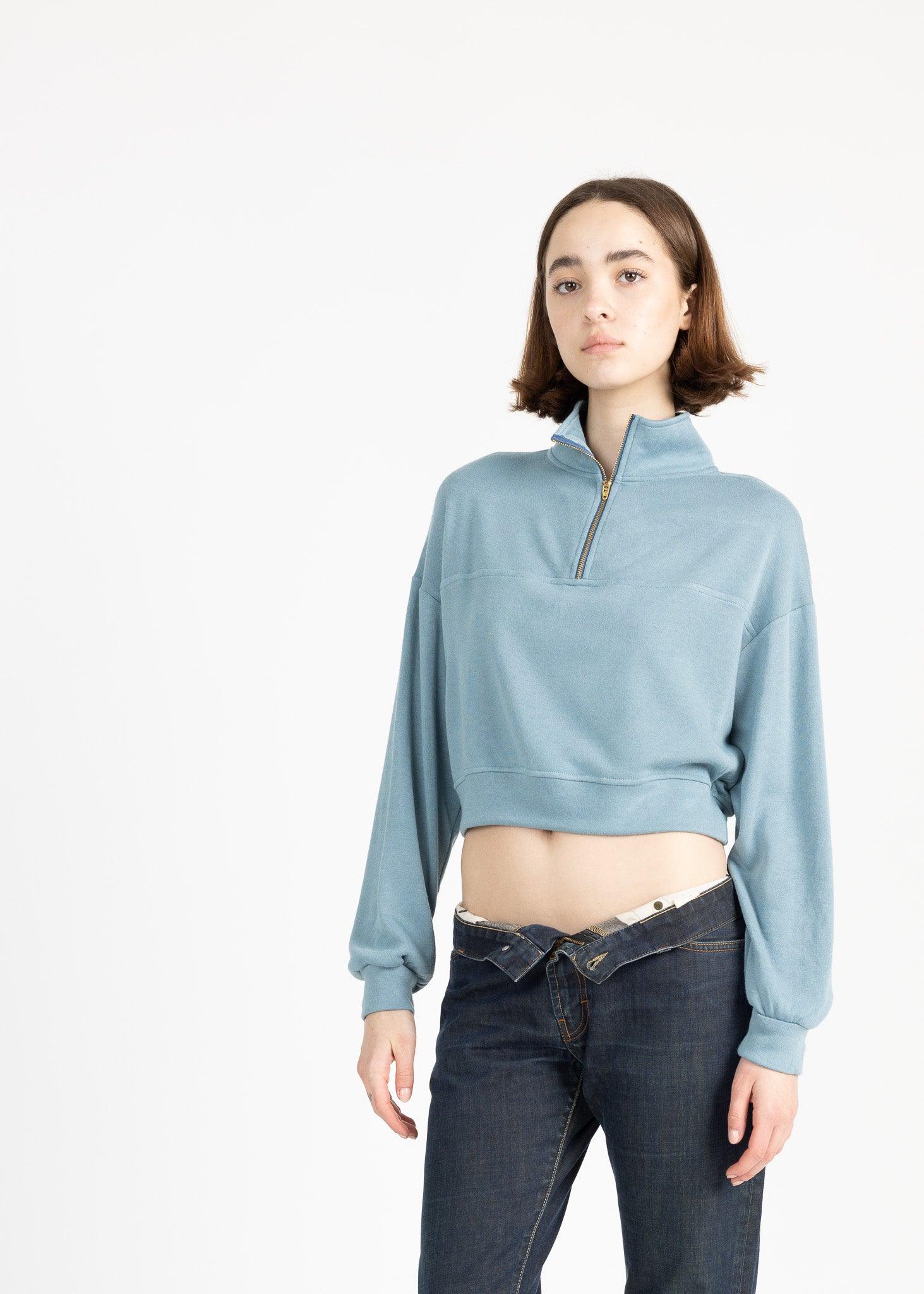 MEL women's mid zip up fleece sweater - YANA K