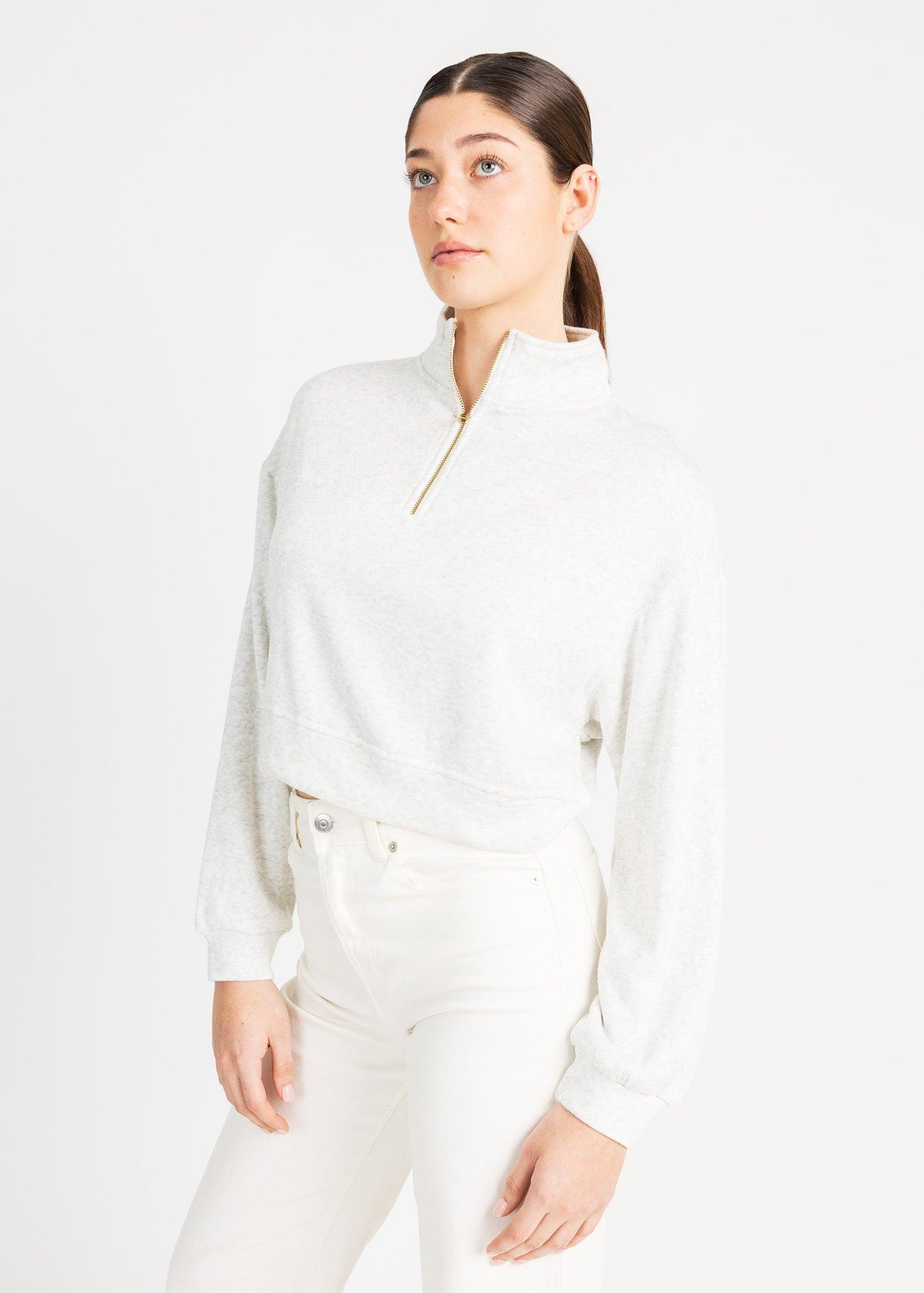 MEL women's mid zip up fleece sweater - YANA K