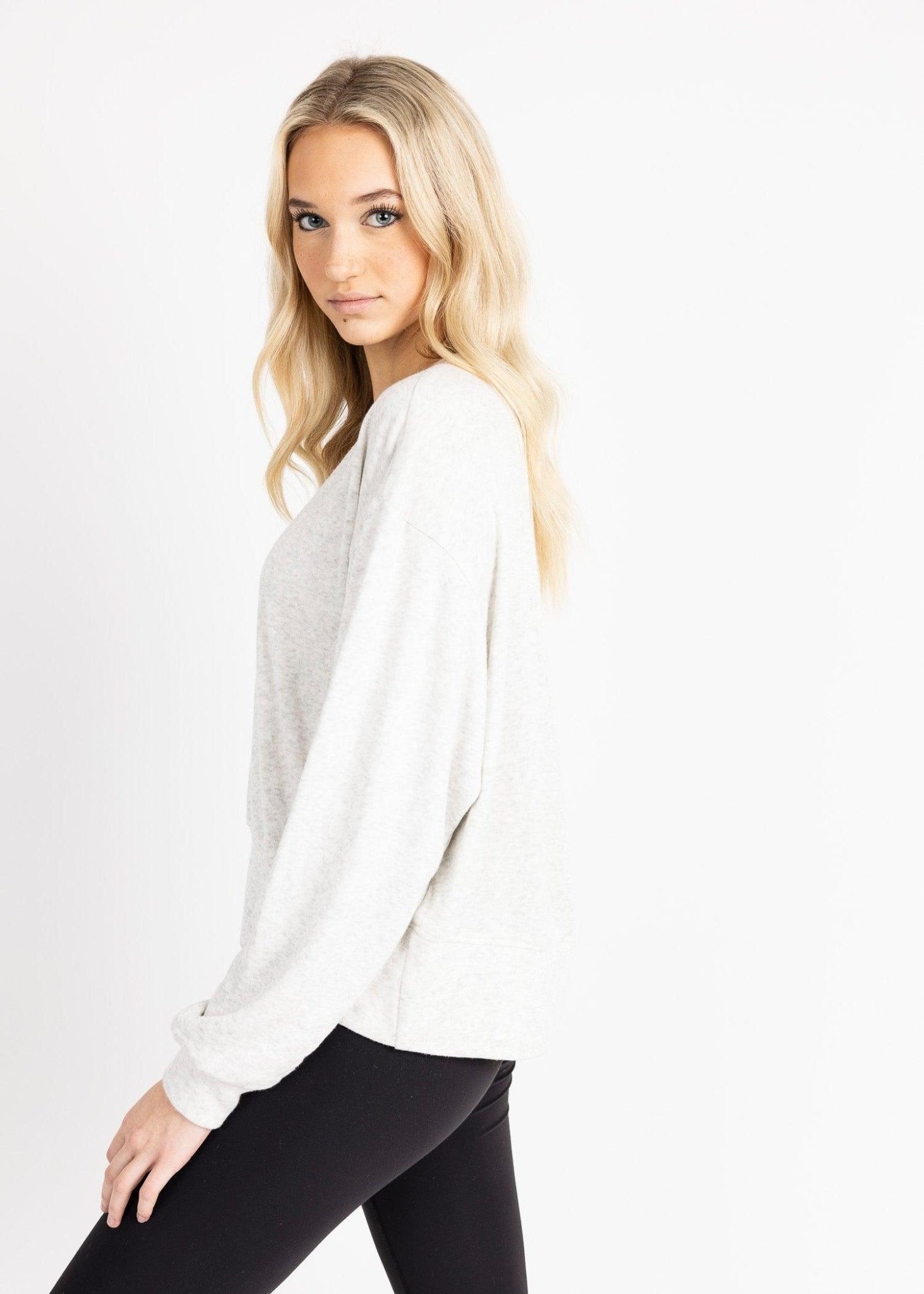 VICKY women's ultra soft fleece crew neck sweater - YANA K